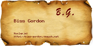 Biss Gordon névjegykártya